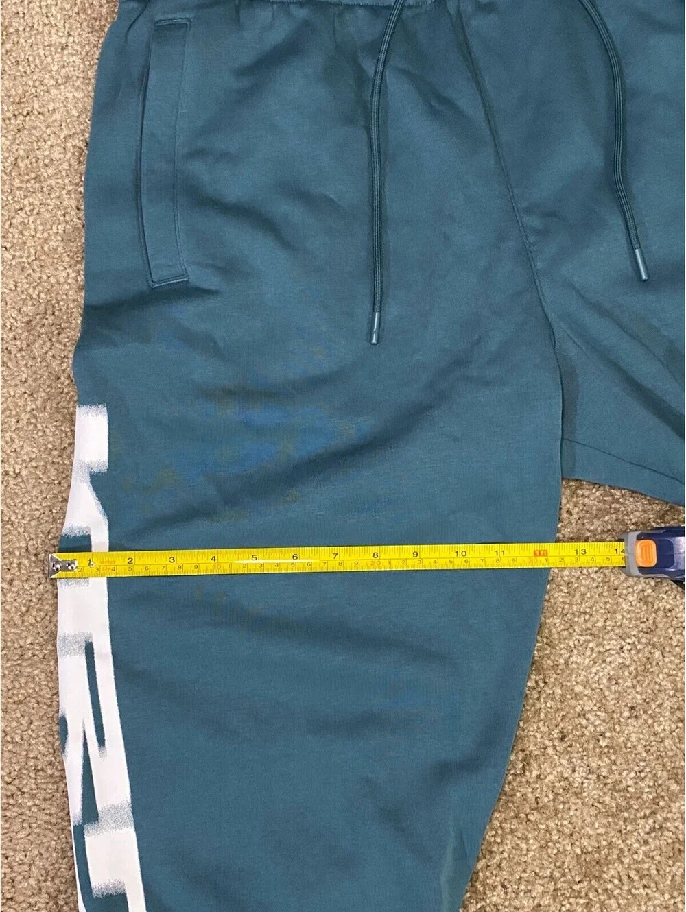 Jordan Sweatpants Mens Large Blue Spellout Logo Cotton Standard Fit Tapered Leg